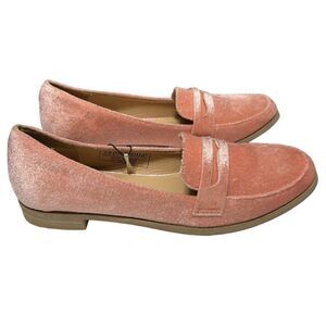 NWT Vero Moda Light Pink Loafers Suede Like Slip on Shoes Flats Coral Cute Dress